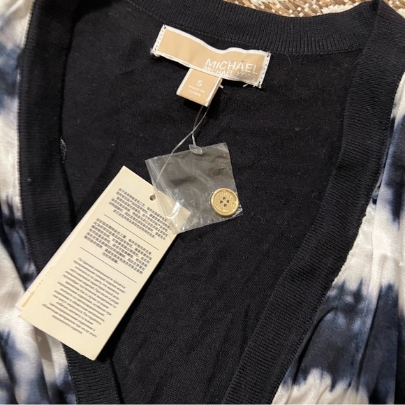MK Small Blue Tie Dye Cadigan gold details - Picture 3 of 7